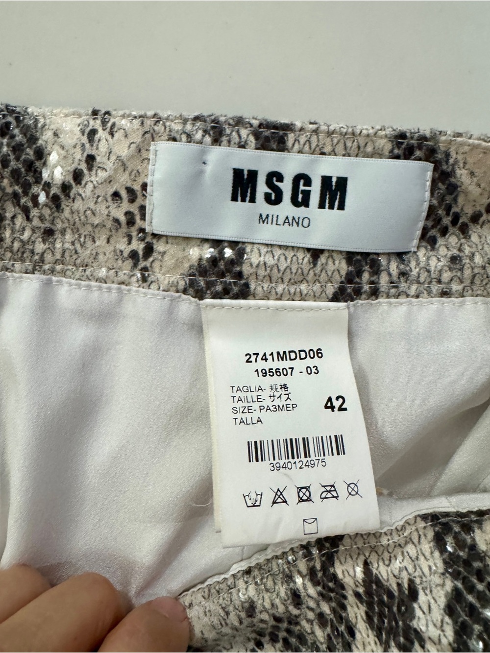 MSGM Snake-Print Mini Skirt with Ruffle Hem - Picture 4 of 4